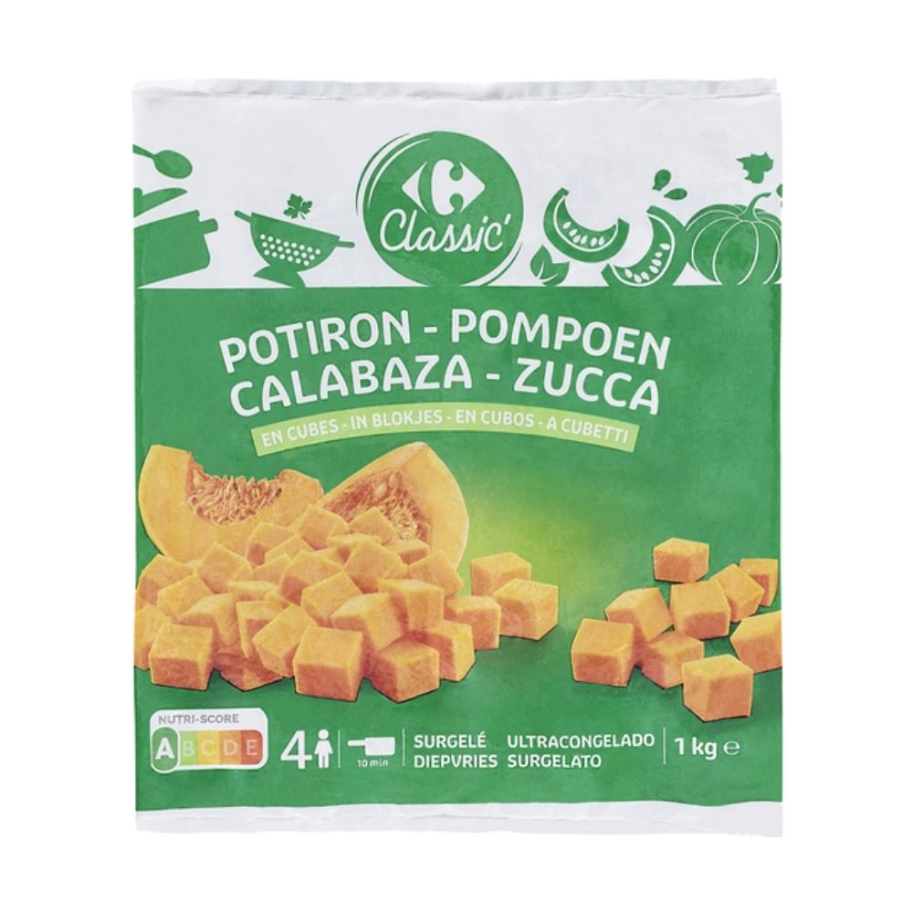 Carrefour გაყინული კლასიკური გოგრის კუბები, 1 კგ