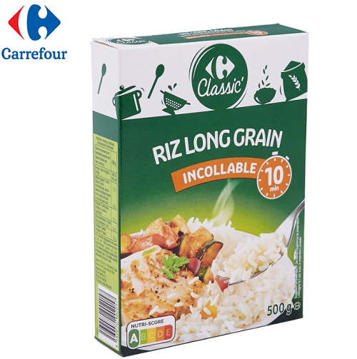 Carrefour კლასიკური გრძელმარცვლოვანი ბრინჯი, 500 გრ