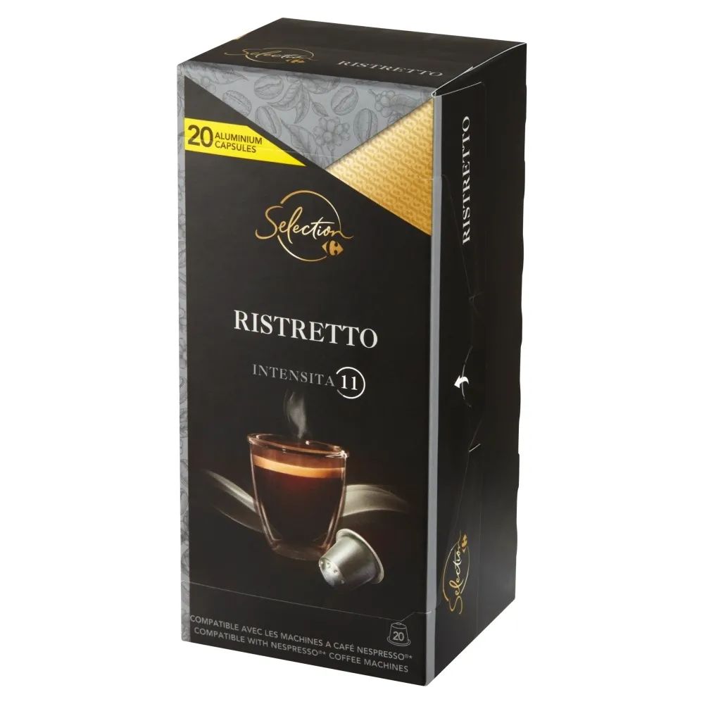 Carrefour Selection Ristretto კაფსულები მეჭრილი ყავით 104 გ (20 ცალი)