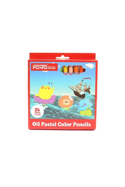 PONTO- პასტელი ზეთის ფერის ფანქრები 24 ფერიანი ponto kids