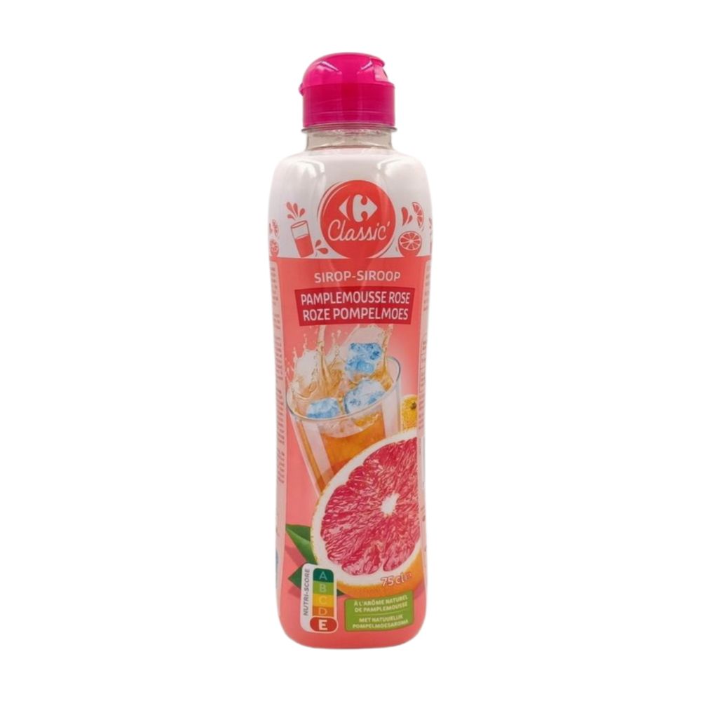 Carrefour კლასიკური ვარდისფერი გრეიფრუტის სიროფი, 750 მლ