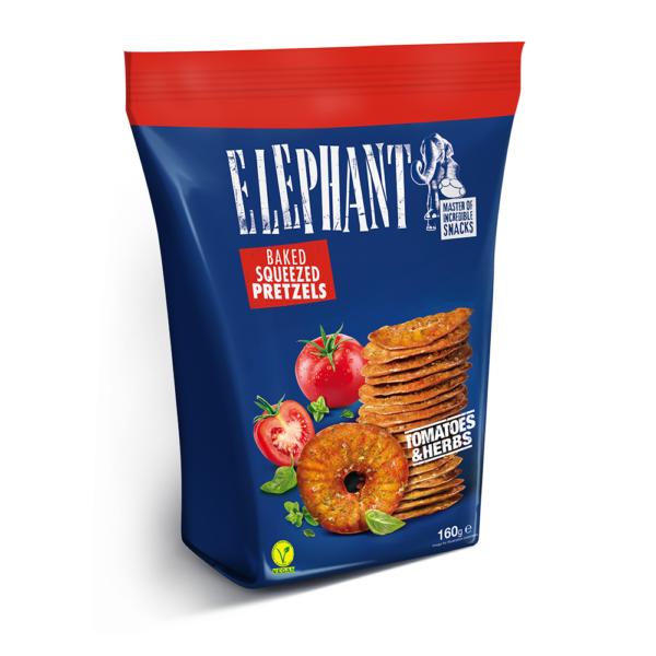 Elephant კრეკერი პომიდორი და მწვანილი 160g