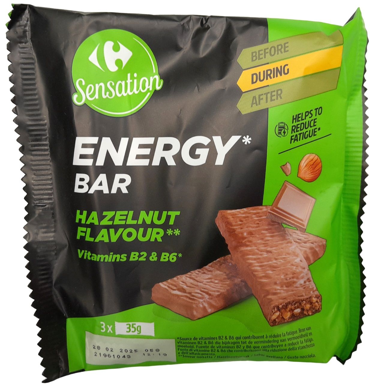 Carrefour Sensation ბატონი ენერგეტიკული თხილი 3x35g