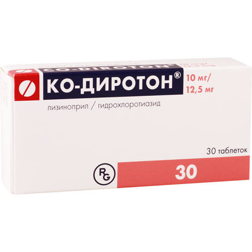 კო-დიროტონი ტაბლეტი 10მგ+12.5მგ #30