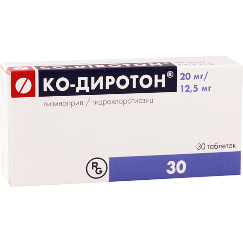კო-დიროტონი ტაბლეტი 20მგ+12.5მგ #30