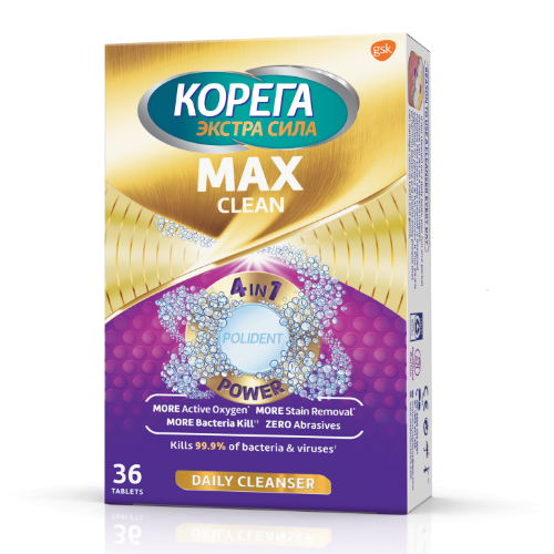 კორეგა - კბილის პროთეზის გამწმენდი ტაბლეტი Max Clean #36
