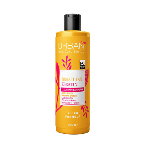 ურბან ქეა - შამპუნი Brazilian keratin აღმდგენი დაზიანებული. მშრალი თმის უსულფატო 350მლ