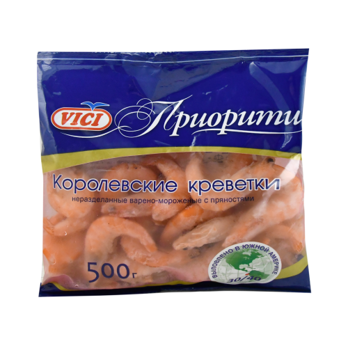 გაყინული სამეფო კრევეტები სუნელ 500გრ ვიჩი