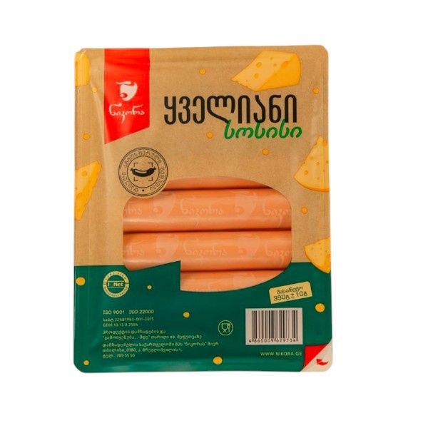 სოსისი ყველით 390გრ ნიკორა