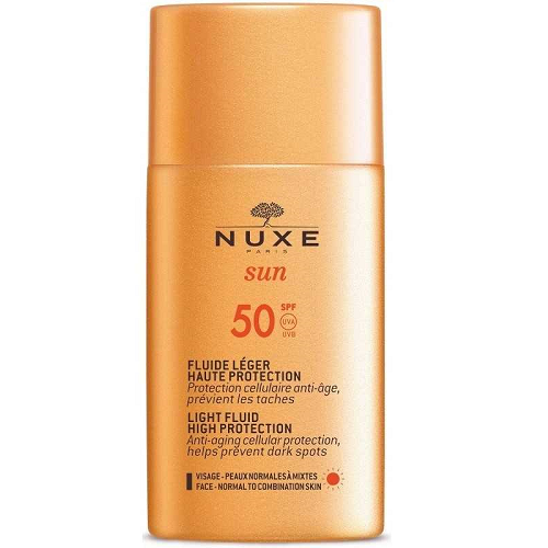 ნუქსი - SUN SHAKA მზისგან დამცავი SPF50 სახის ფლუიდი მსუბუქი 50მლ