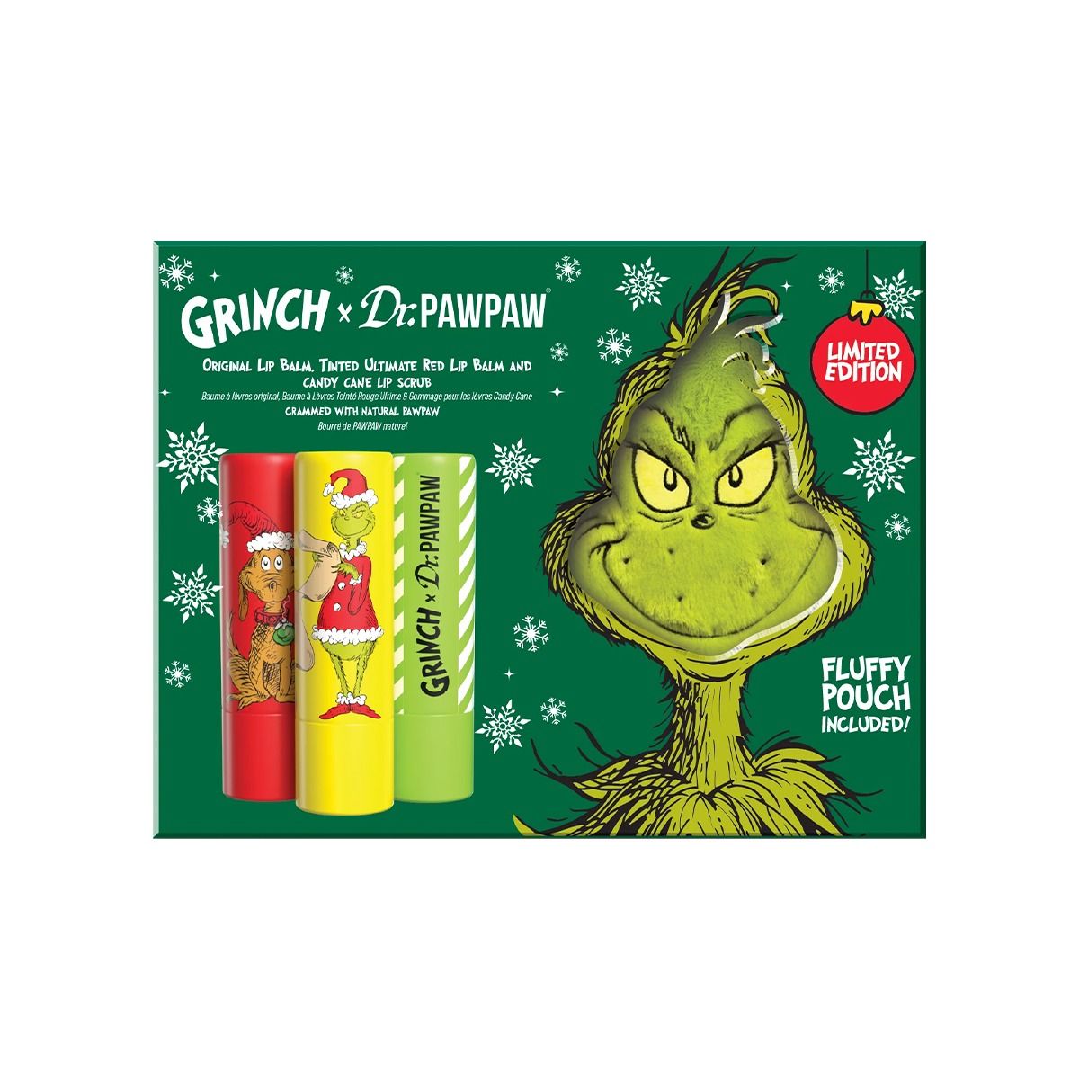 ტუჩის მოვლის ნაკრები Red Lip Candy Cane And Original Grinch 5550 დოქტორ პაუ პაუ - Dr. Pawpaw
