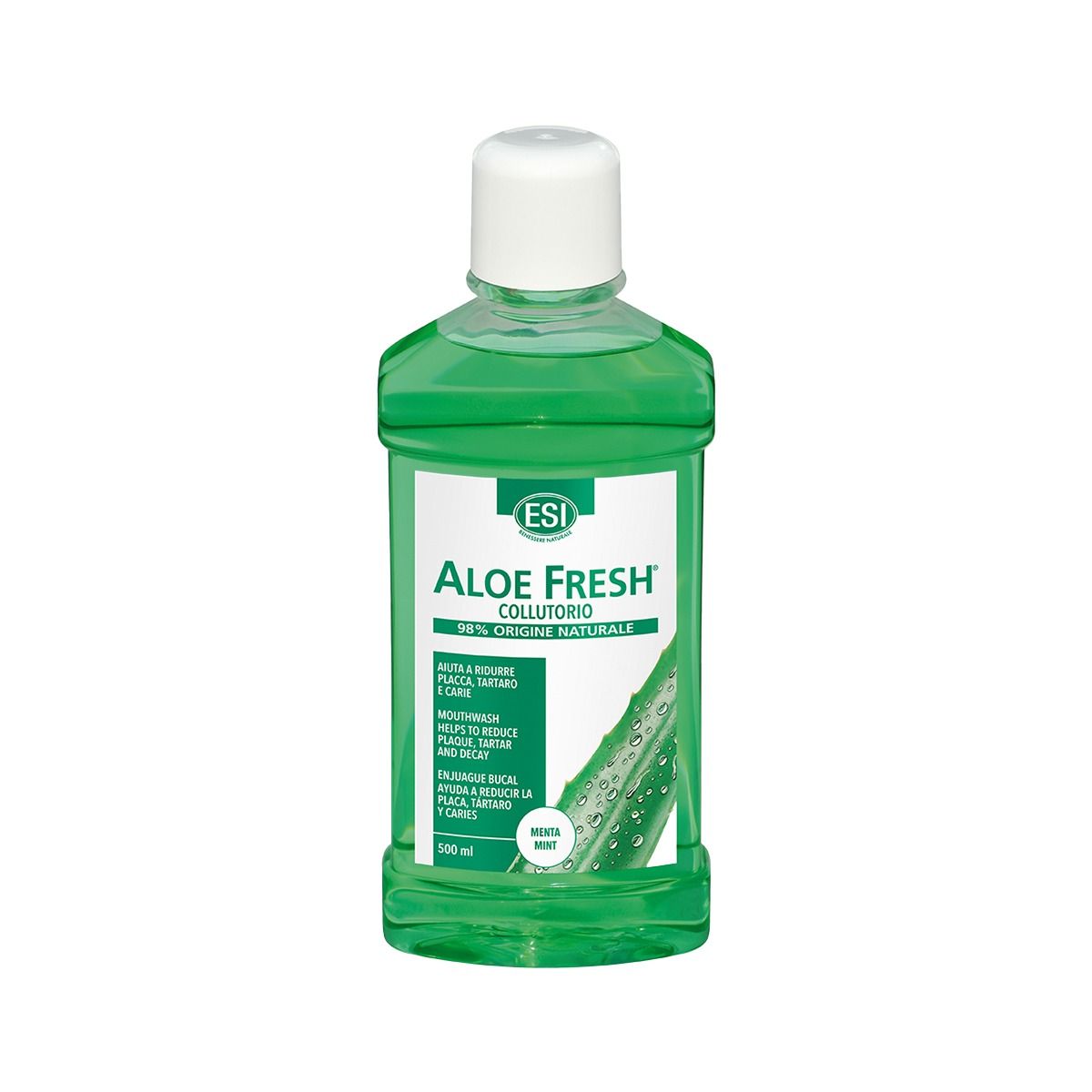 პირის ღრუს სავლები ალკოჰოლით Aloe Fresh Mint 500 მლ ესი - ESI