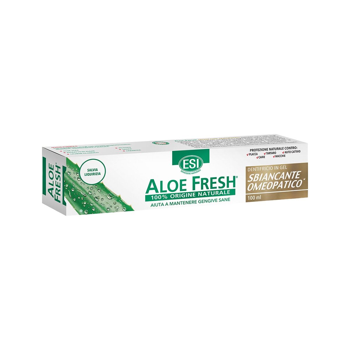 კბილის პასტა ჰომეოპათიური მათეთრებელი Aloe Fresh 100 მლ ესი - ESI