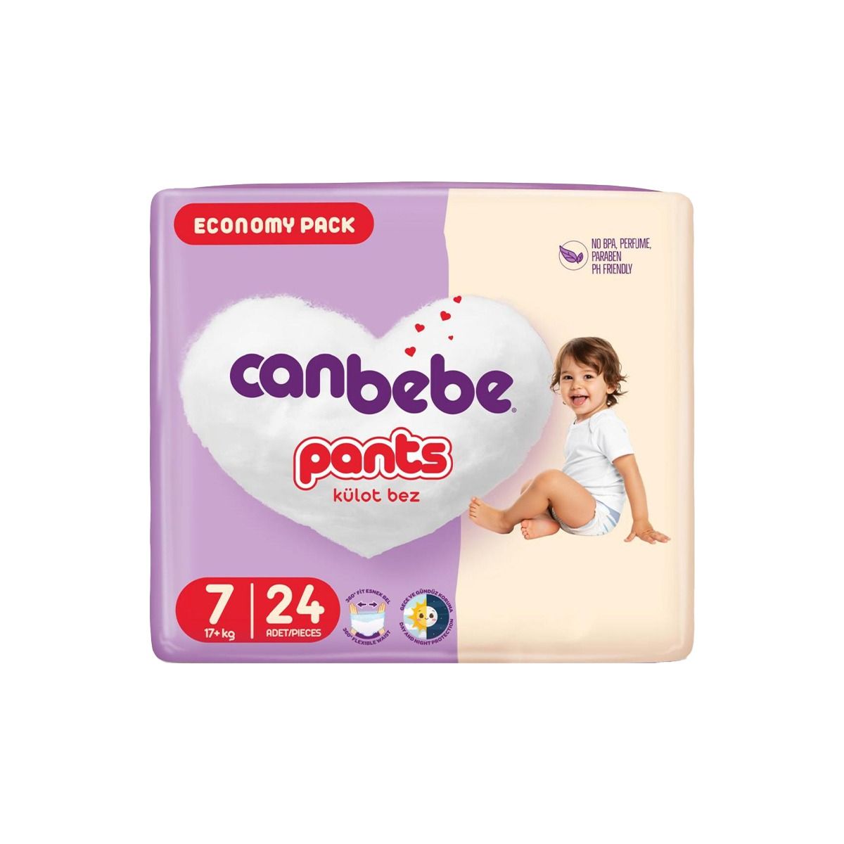 ბავშვის საფენი ტრუსი 17+კგ 24 ცალი 3003 ქანბებე - Canbebe