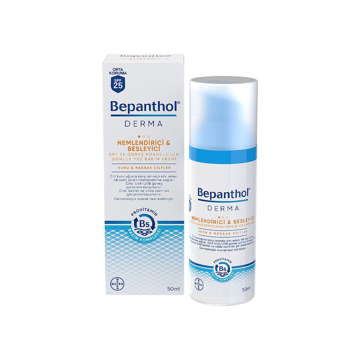 სახის კრემი Derma 50 მლ Spf25 8908 ბეპანთოლ - Bepanthol