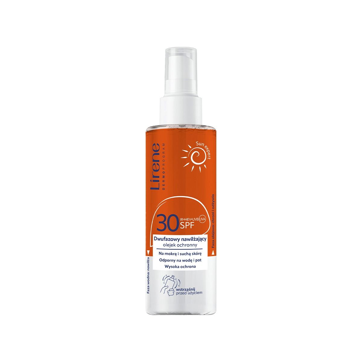 მზისგან დამცავი ზეთი ორფაზიანი SPF30 150მლ 3411 ლირენე - Lirene