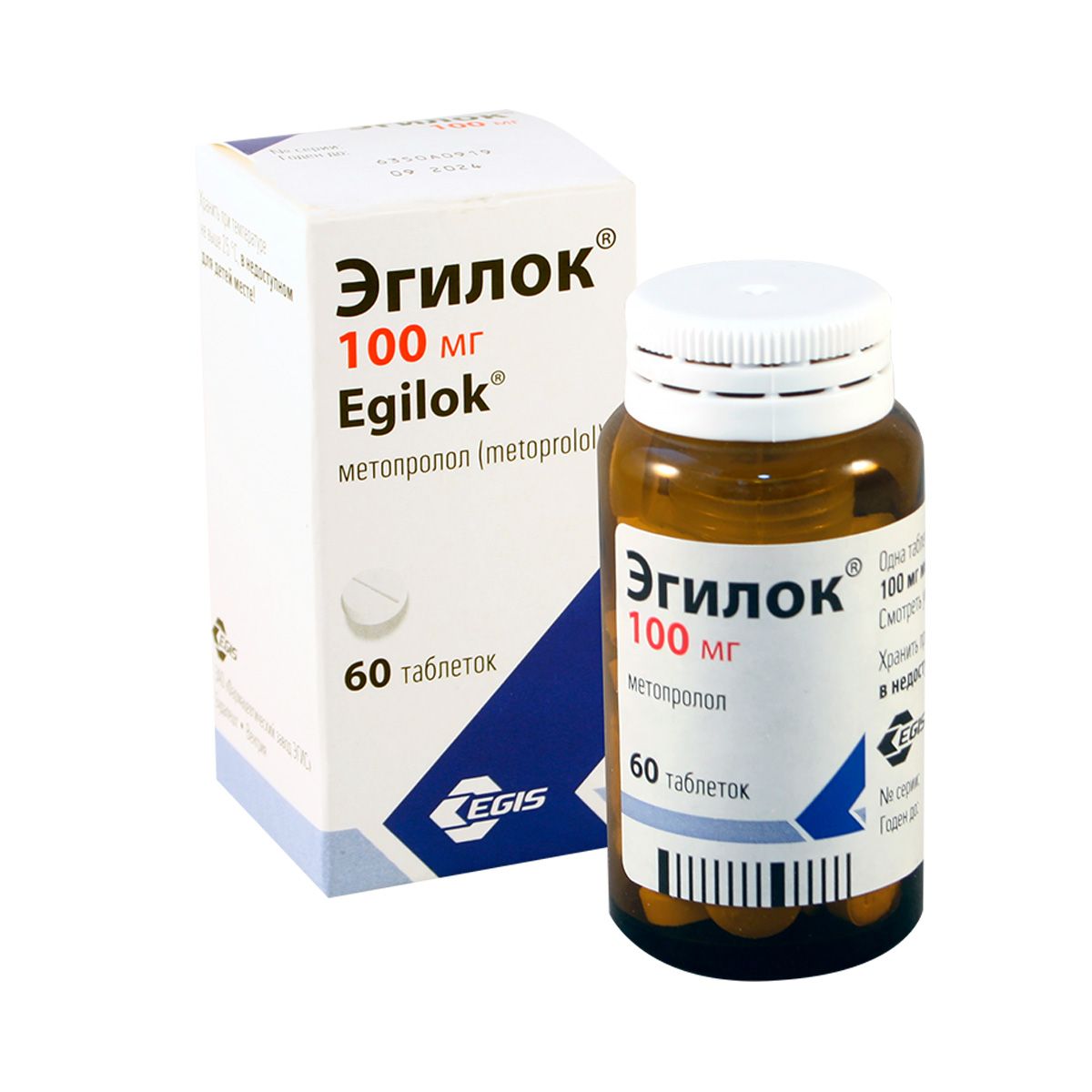 ეგილოკი - Egilok (მეტოპროლოლი). 100მგ60 ტაბლეტი