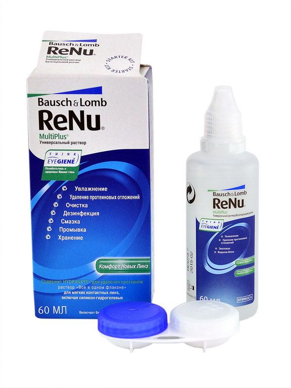 რენიუ - Renu კონტაქტური ლინზების ხსნარი ფლაკონი 60მლ