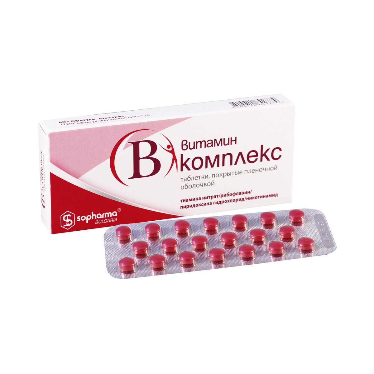 ვიტამინი B კომპლექსი - Vitamin B Complex 20 ტაბლეტი