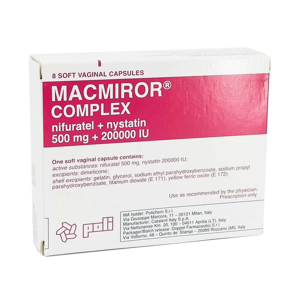 მაკმირორი კომპლექსი - Macmiror Complex ვაგინალური კაფსულა 500მგ 8ცალი