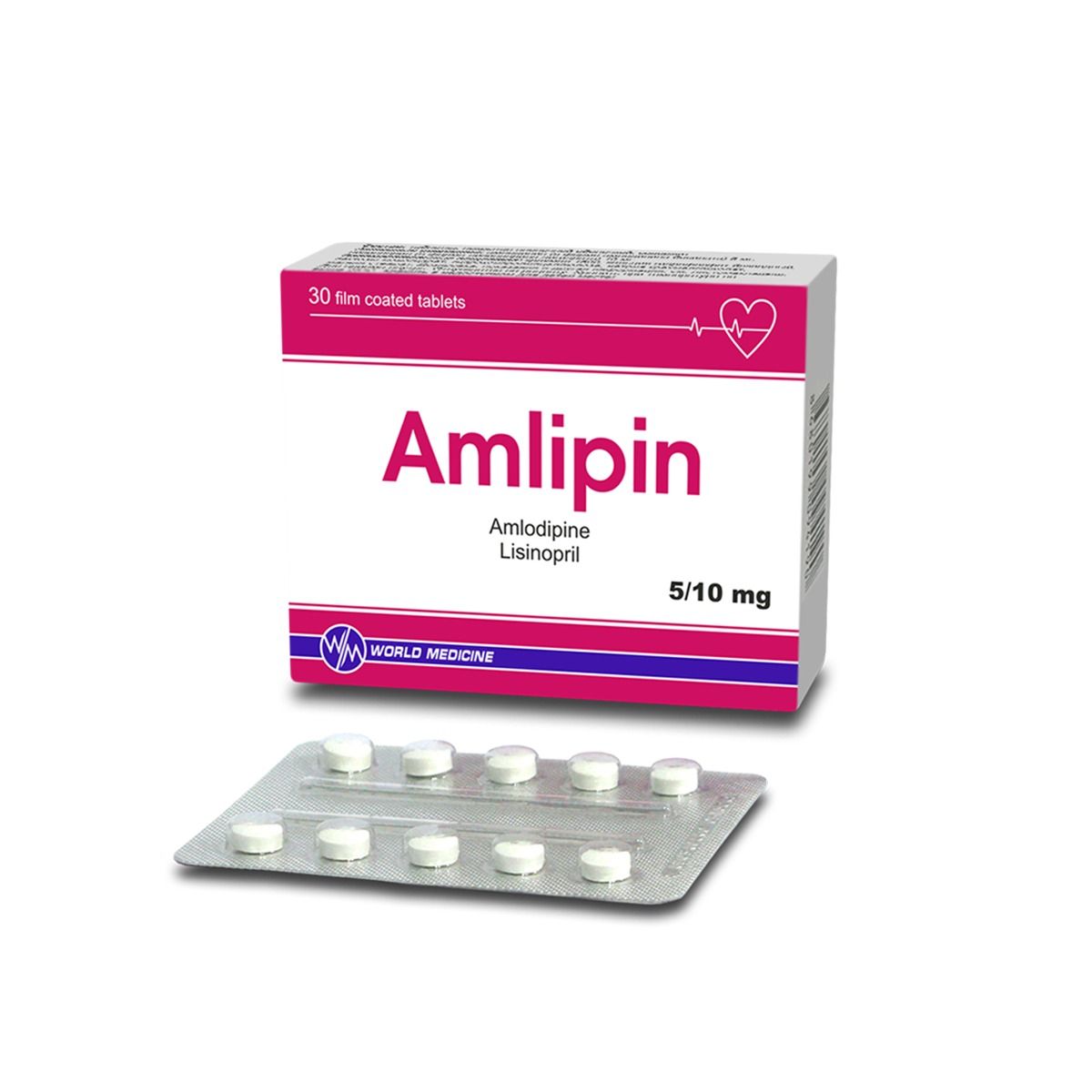 ამლიპინი - AMLIPIN 5/10მგ 30 ტაბლეტი