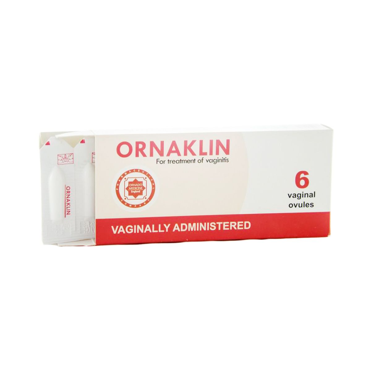 ორნაკლინი - Ornaklin 100მგ 6 ვაგინალური სუპოზიტორია
