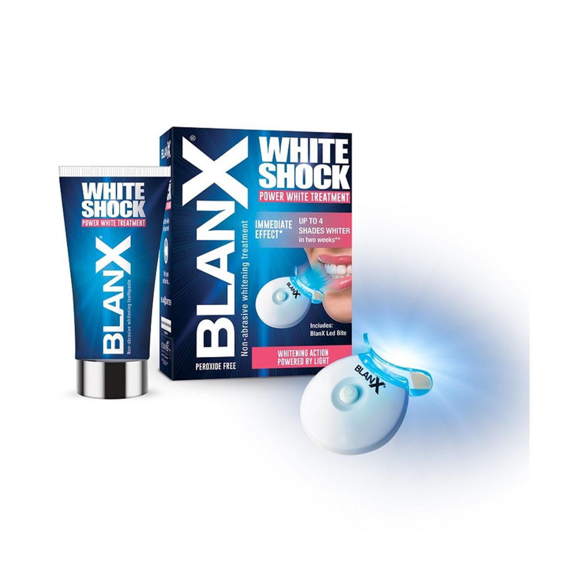 კბილის პასტა ლედ ნათებით white shock 5427 ბლენქსი - Blanx