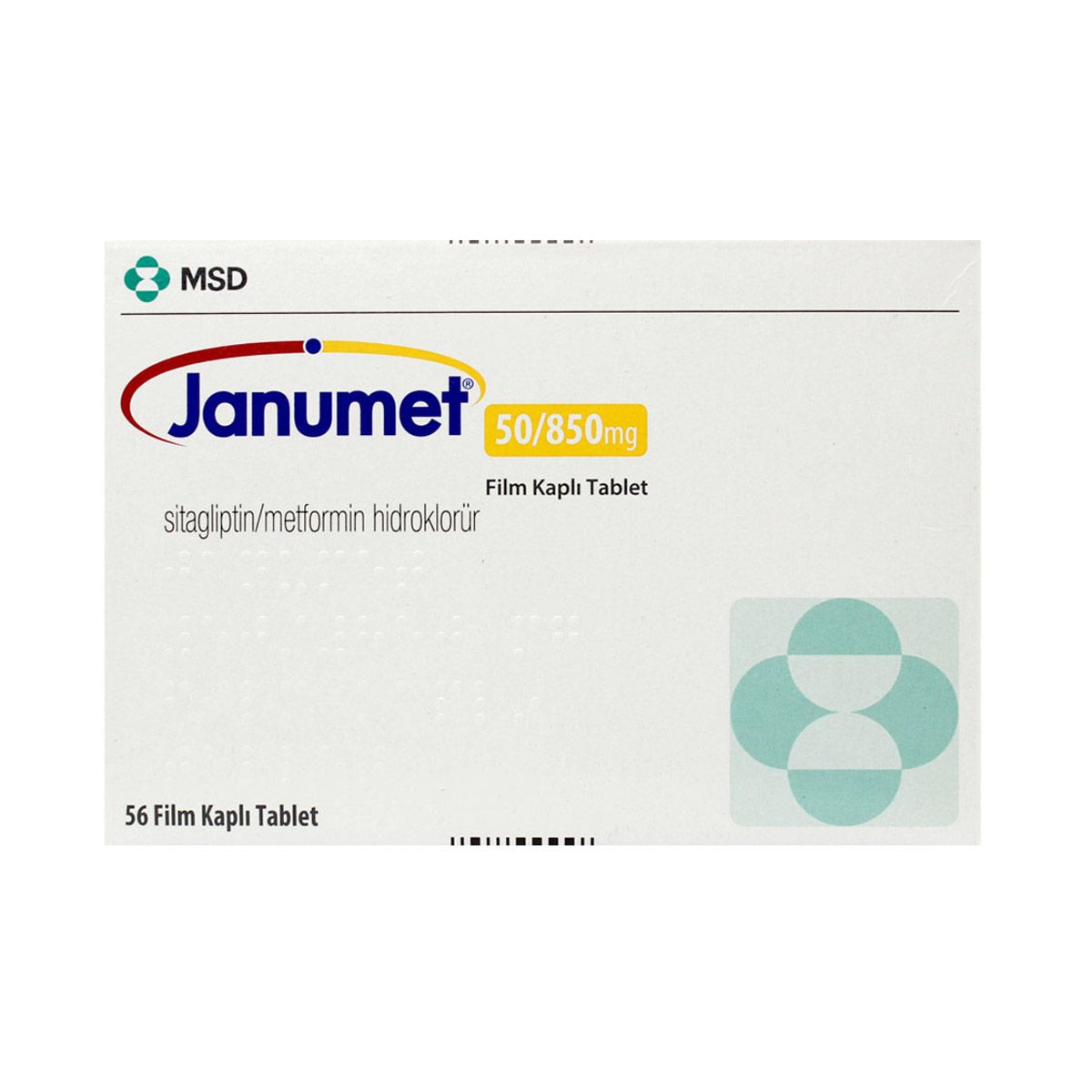 Janumet - იანუმეტი 50მგ/850მგ 56 ტაბლეტი