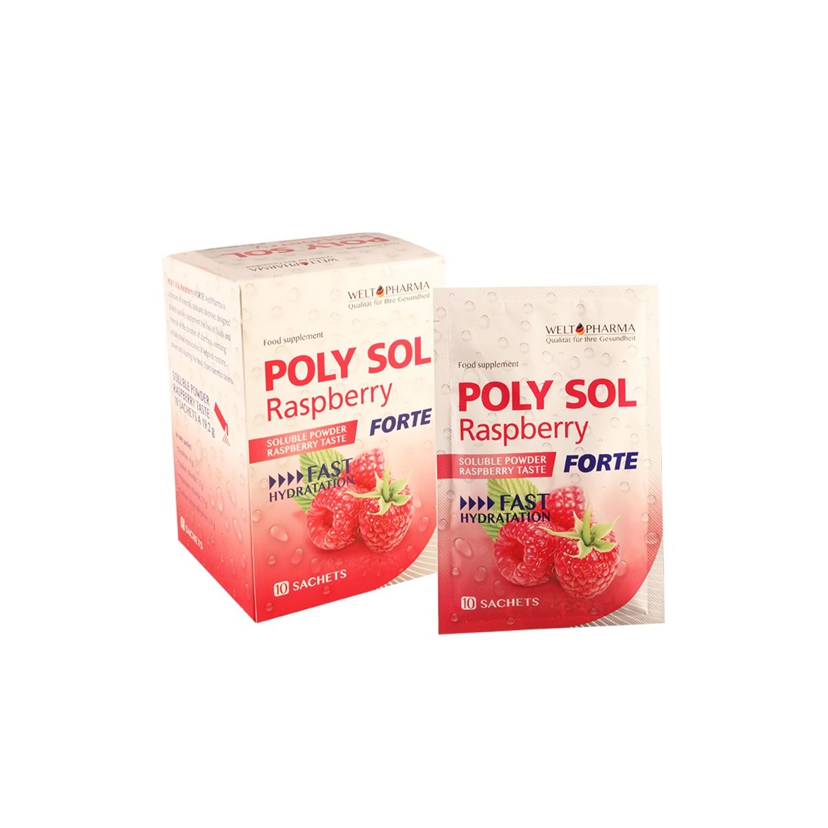 პოლი სოლი ფორტე - Poly Sol Forte (ჟოლო) 10 პაკეტი