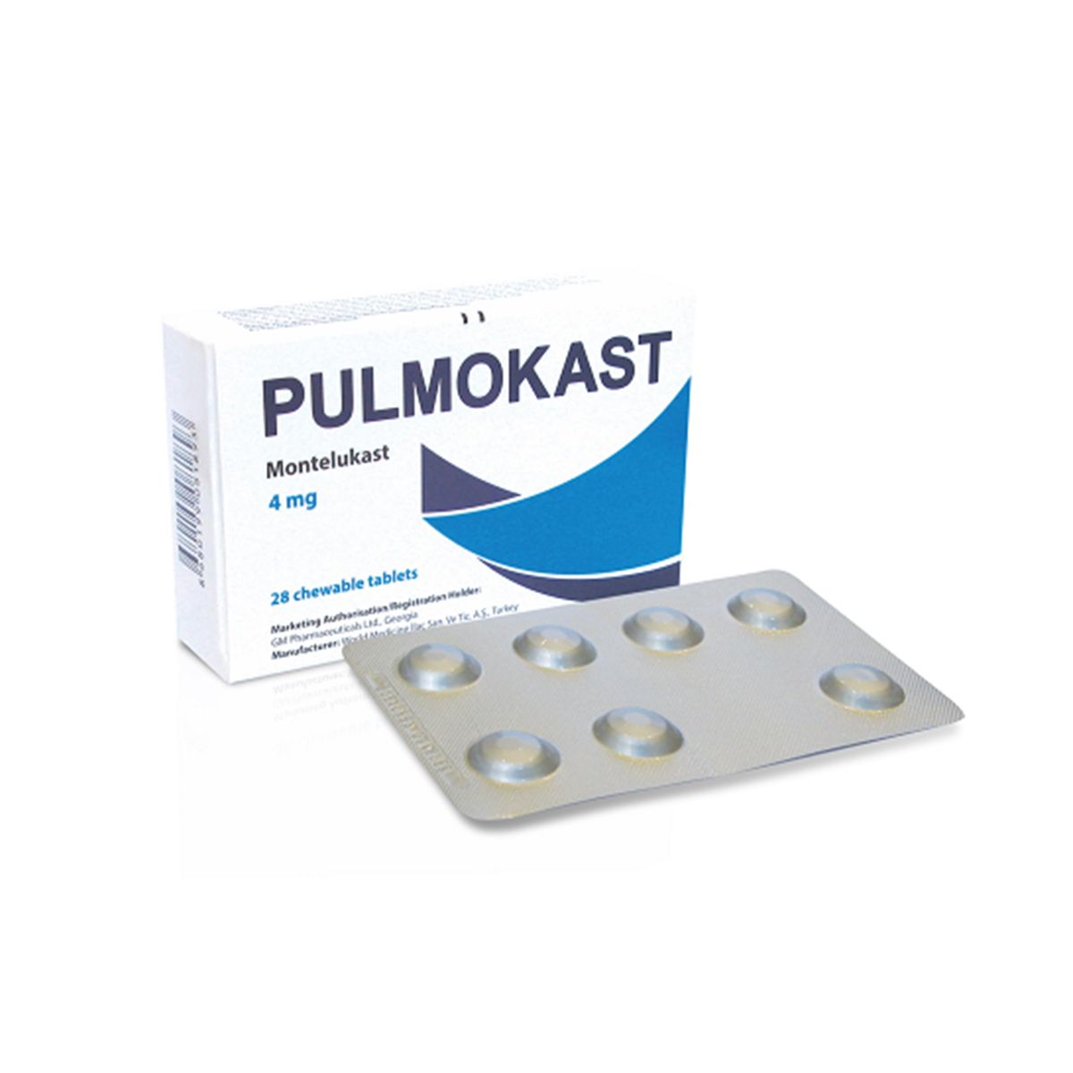პულმოკასტი - Pulmokast 4მგ 28 საღეჭი ტაბლეტი