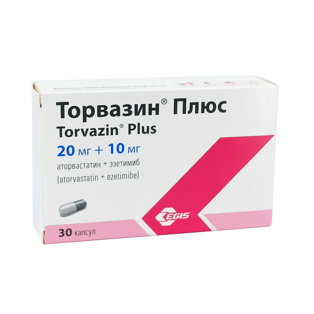Torvazin Plus - ტორვაზინ პლიუსი 20/10მგ 30 კაფსულა