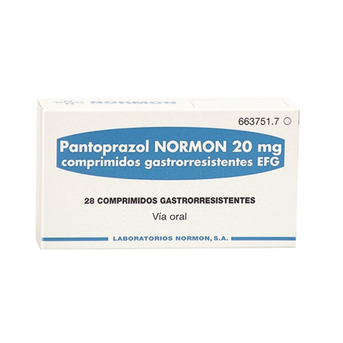 პანტოპრაზოლი-ნორმონი - Pantoprazole Normon 20მგ 28 ტაბლეტი