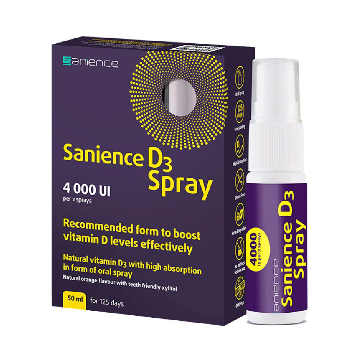 სანიენსი D3 სპრეი - Sanience D3 Spray 250დოზა 50მლ სპრეი