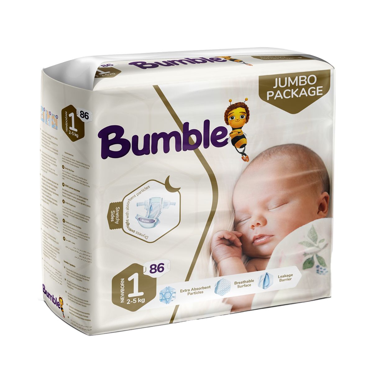 ბავშვის საფენი 2-5კგ 86 ცალი 5438 ბამბლ ბეიბი - Bumble Baby