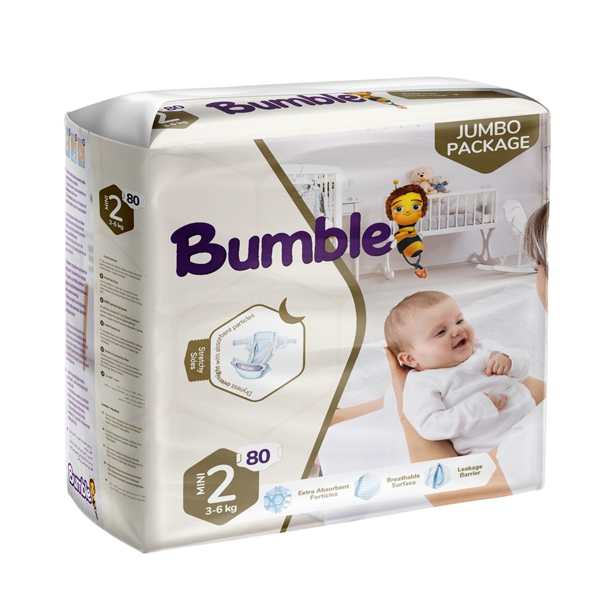 ბავშვის საფენი 3-6კგ 80 ცალი 5445 ბამბლ ბეიბი - Bumble Baby