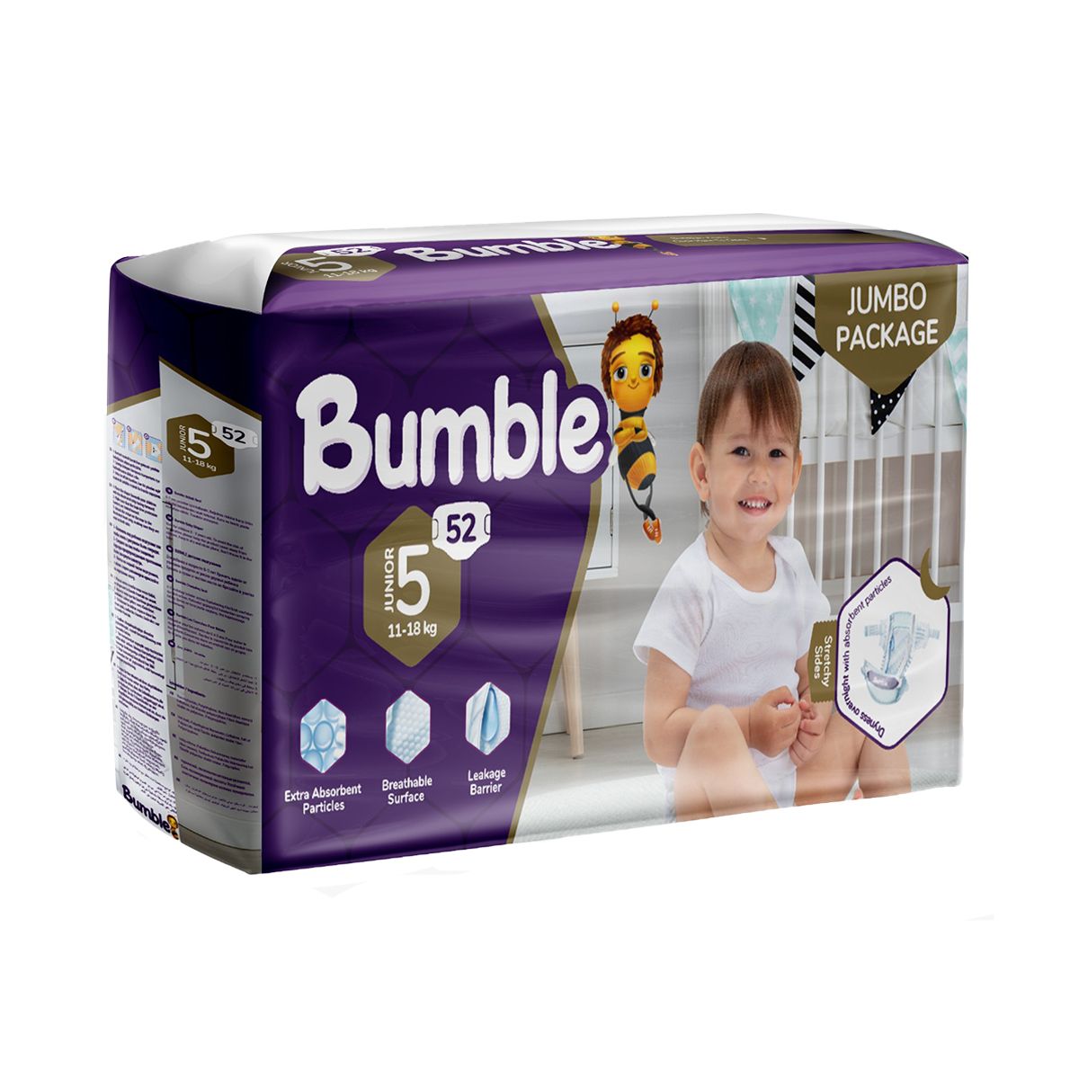 ბავშვის საფენი 11-18კგ 52 ცალი 5476 ბამბლ ბეიბი - Bumble Baby