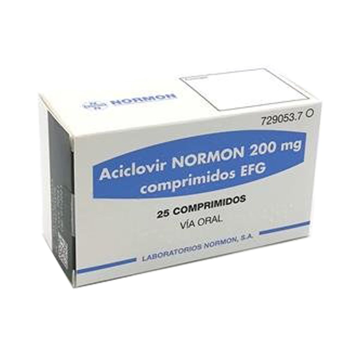 აციკლოვირი ნორმონი - Aciclovir Normon 200მგ 25 ტაბლეტი