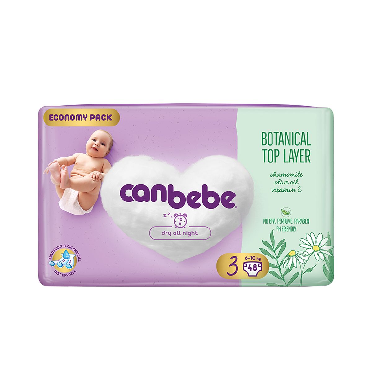 საფენი ბავშვის Botanical 6-10 კგ 48 ცალი 5239 ქანბებე - Canbebe
