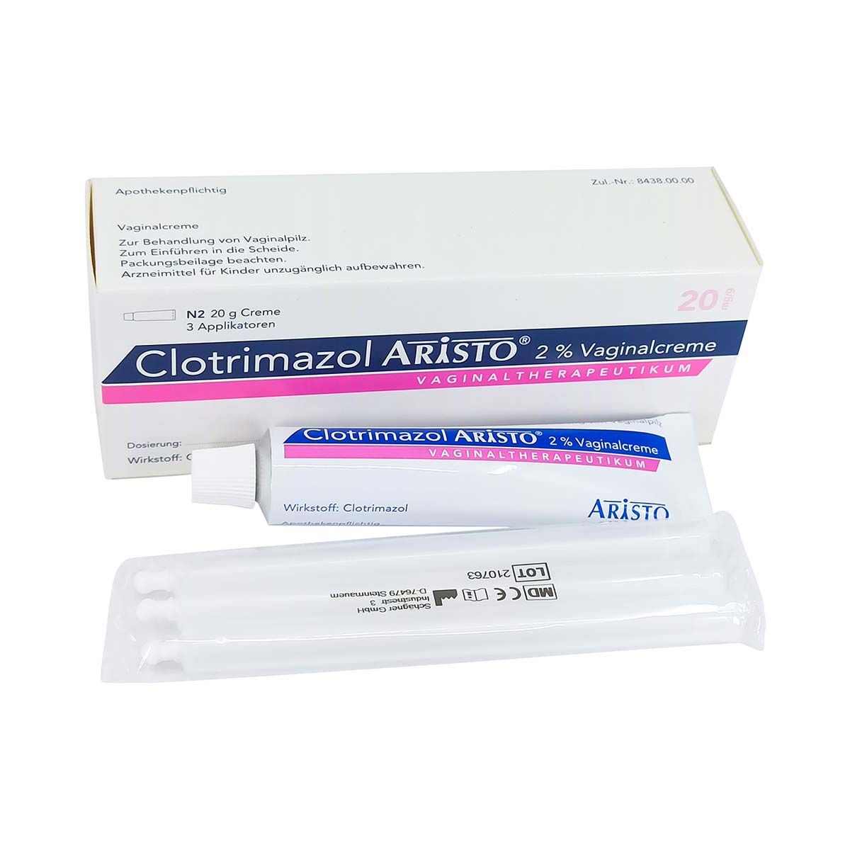 კლოტრიმაზოლ - Clotrimazole ARISTO 2% 20გ ვაგინალური კრემი
