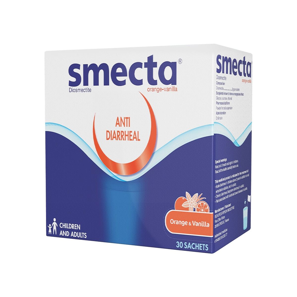 სმექტა - Smecta ფორთოხალი და ვანილი 30 პაკეტი