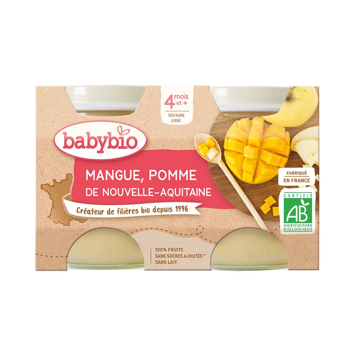 კონფიტური მანგო და ვაშლი 2 ცალი 0798 ბეიბი ბიო - Baby Bio