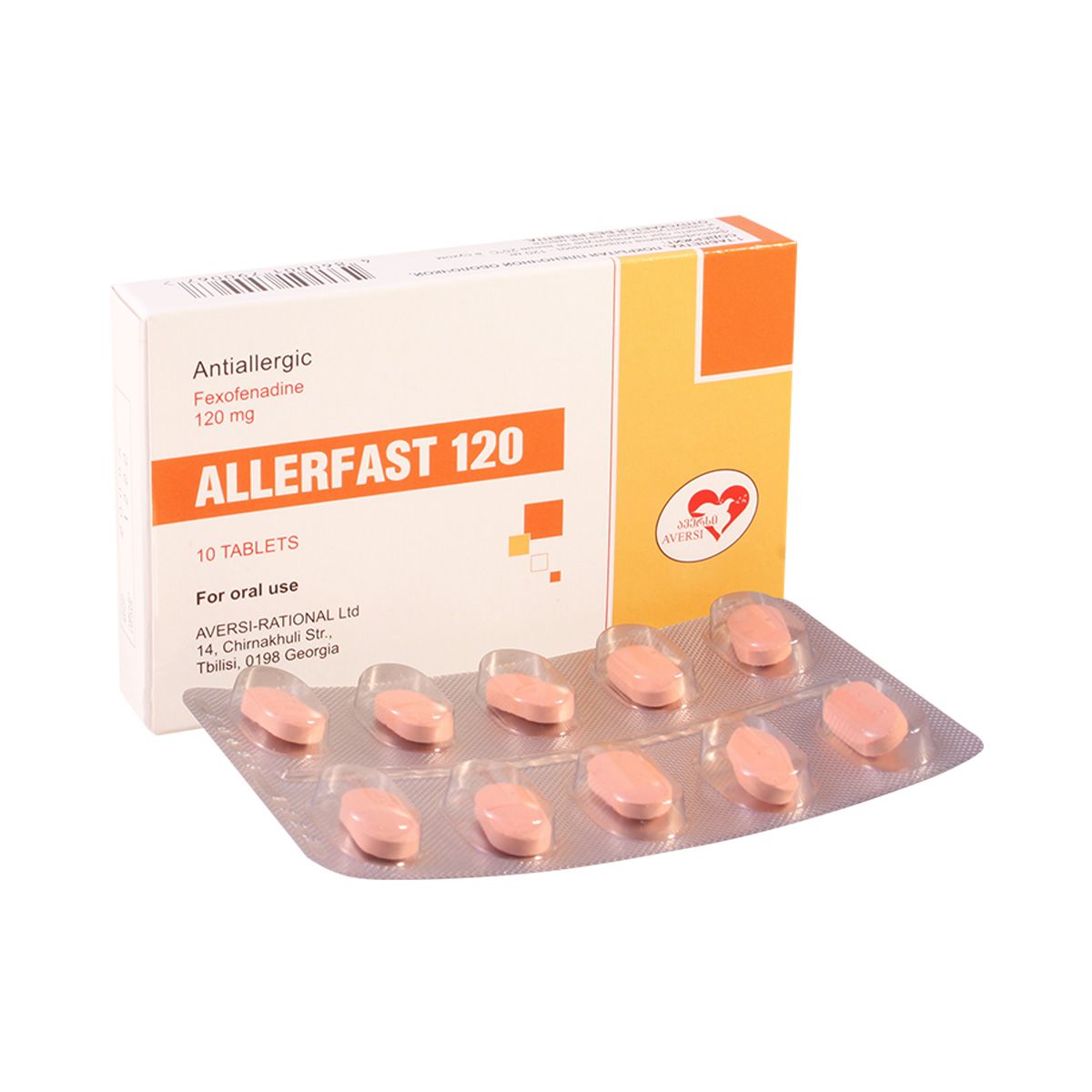 ალერფასტი - Allerfast 120 მგ. 10 ტაბლეტი