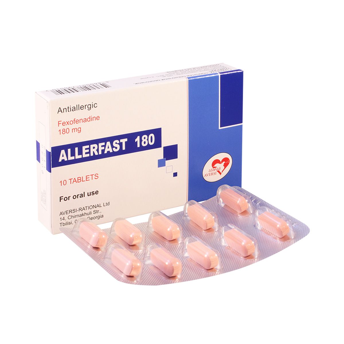 ალერფასტი - Allerfast 180 მგ. 10 ტაბლეტი