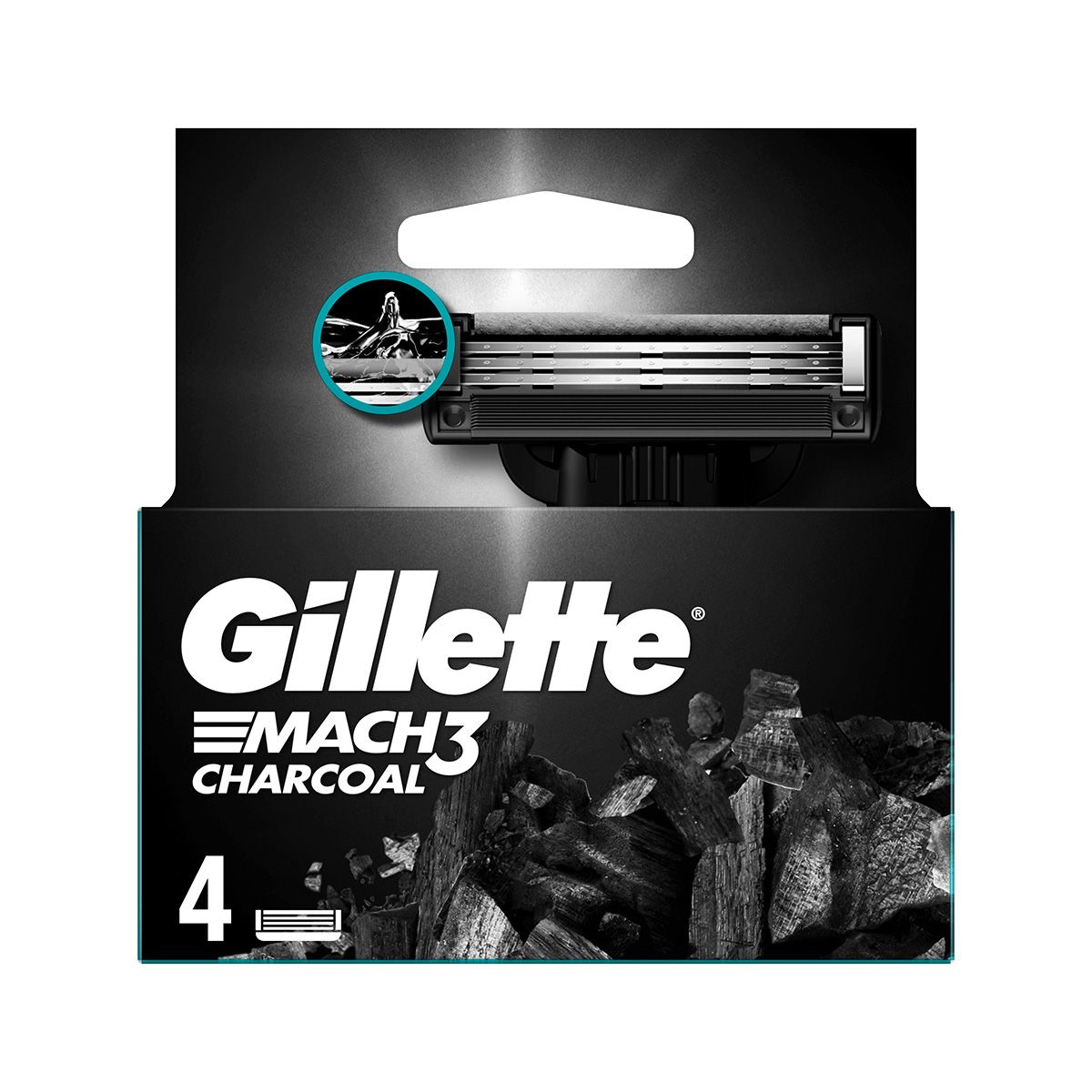 საპარსის სათადარიგო თავი Charcoal 4 ცალი 2701 ჯილეტი - Gillette