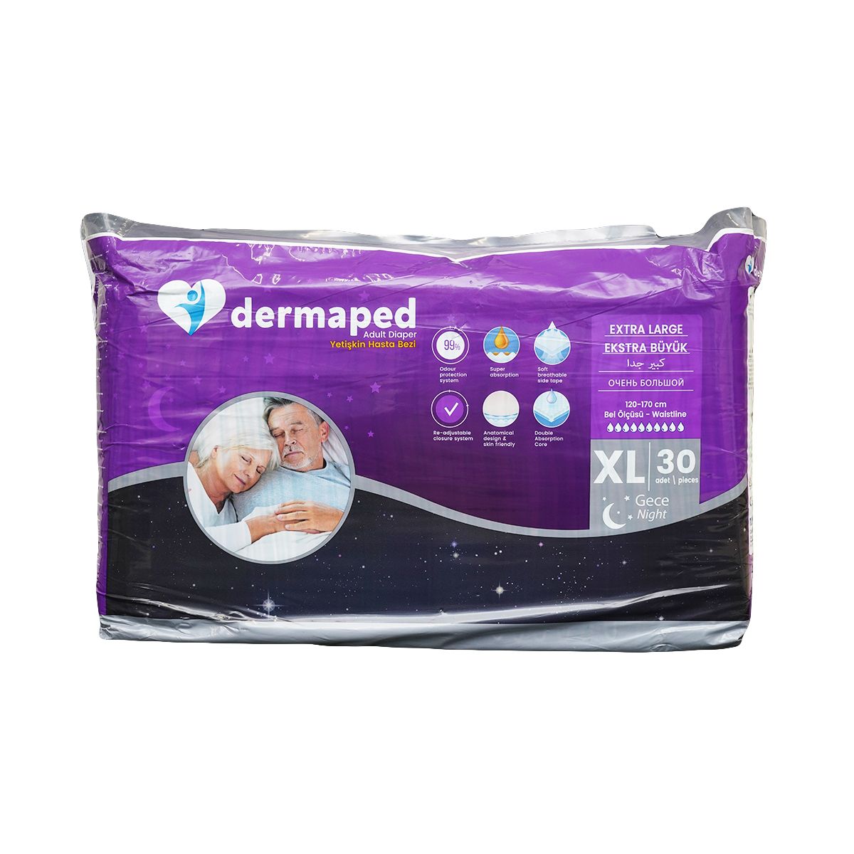 მწოლიარეს საფენი Xl Dermaped 30 ცალი 6196 ფაინი - Pine