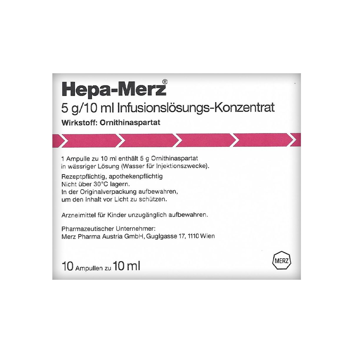 ჰეპა-მერცი - Hepa-Merz 5 გ 10 მლ 10 ამპულა