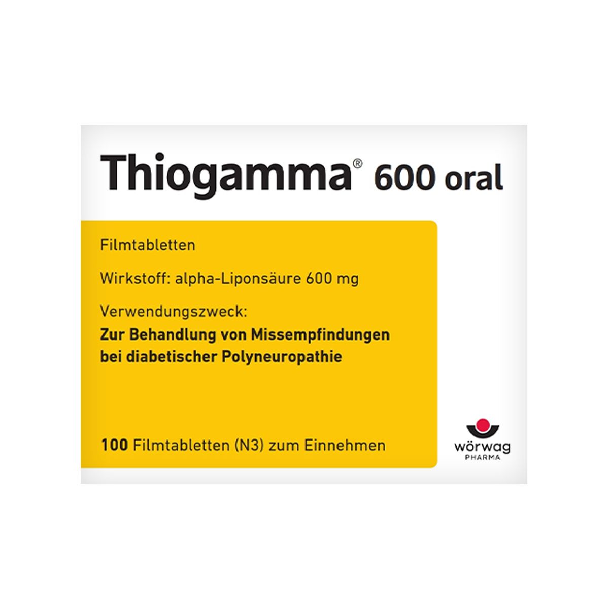 ტიოგამმა - Thiogamma 600მგ 100 ტაბლეტი