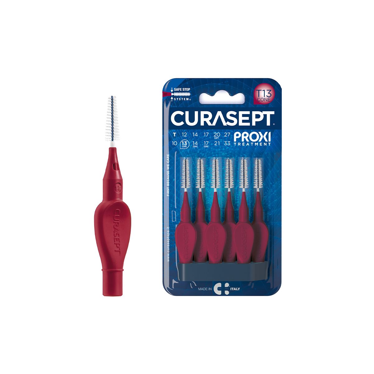კბილთაშუა ჯაგრისი T13C Maroon 2841 კურასეპტი - Curasept