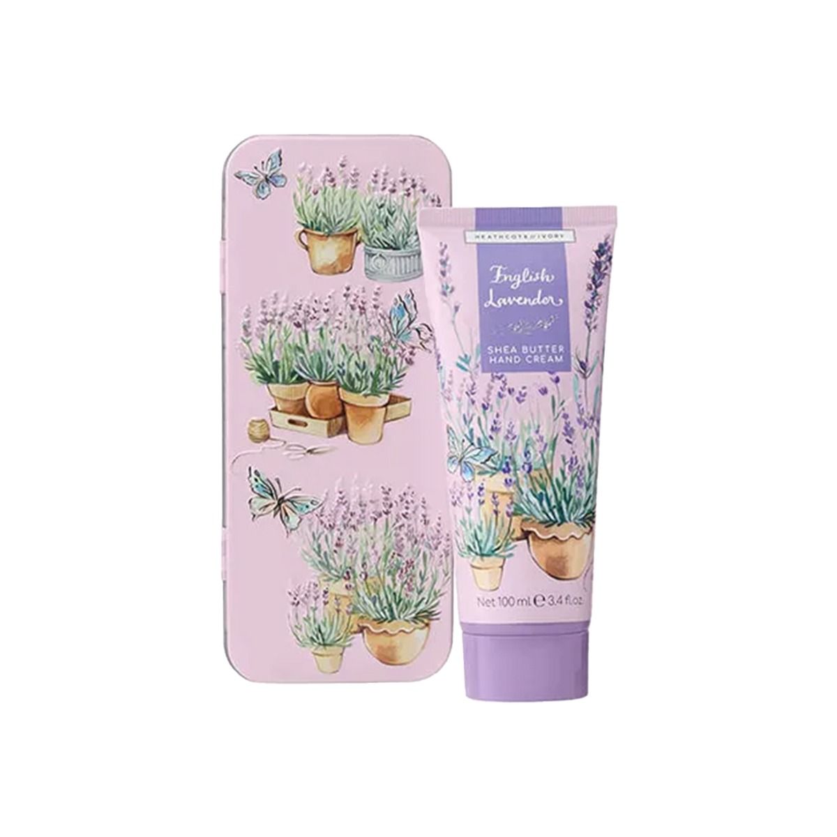 ხელის კრემი ყუთით English Lavender 100მლ 4623 ჰესკოტი და აივორი - Heathcote & Ivory