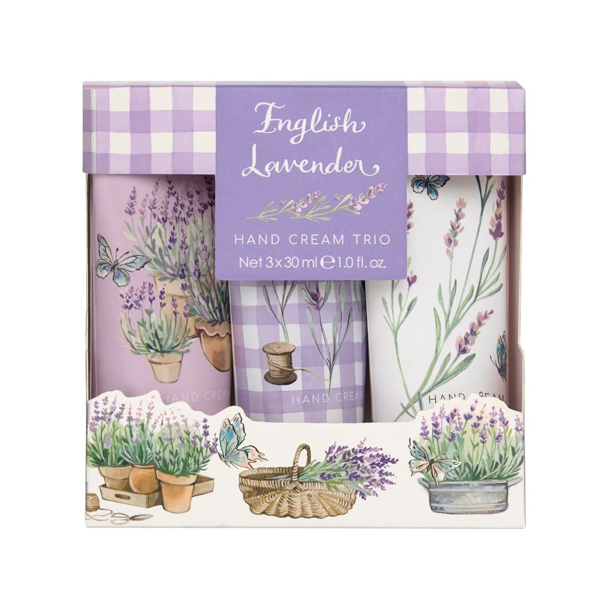 ხელის კრემი 3 ცალი 30მლ English Lavender 4630 ჰესკოტი და აივორი - Heathcote & Ivory
